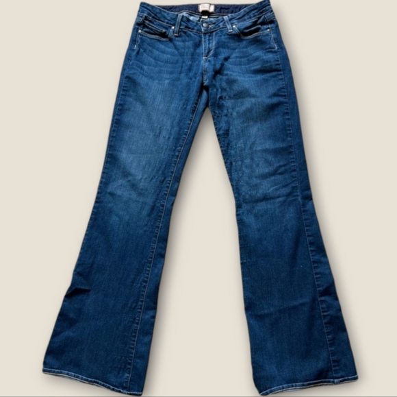 Paige size 29 inch waist low rise flare jeans has stretch - Canyon boot - Picture 2 of 9
